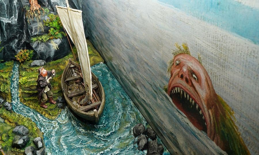 The sea troll diorama in the Sea Troll Hall